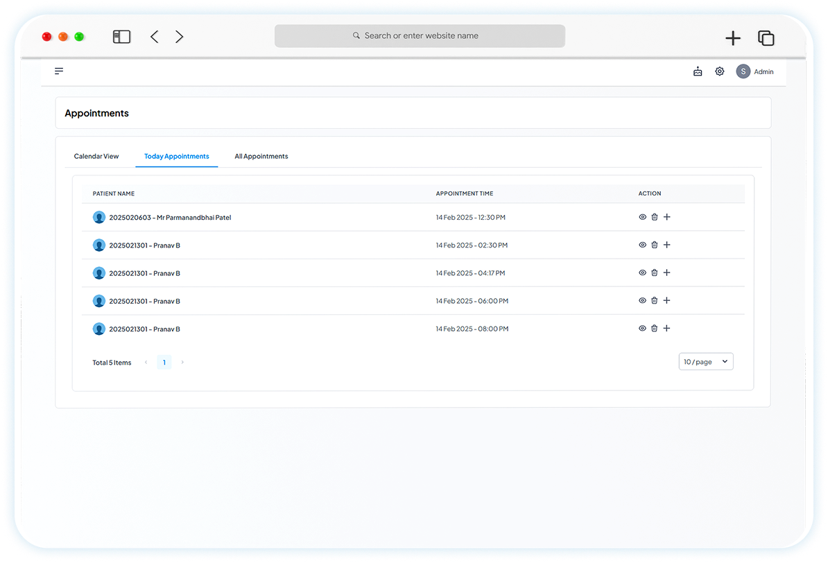 Automated reminders for upcoming appointments to reduce no-shows.